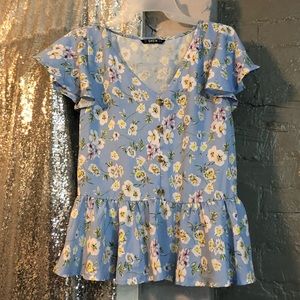 Blue flowery blouse!
